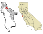 San Mateo County California Incorporated and Unincorporated areas Burlingame Highlighted